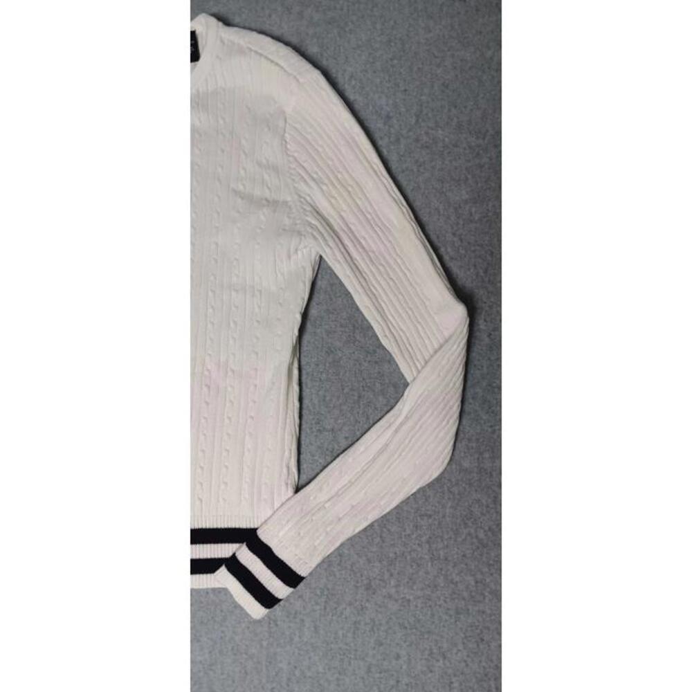 Alexandra Barlett Button Up Cardigan Womens Size PM Whita Nd Black Ribbed... - Picture 6 of 10